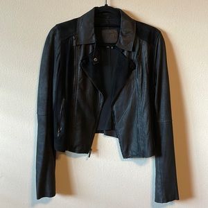 PAIGE Suede Leather Moto Jacket